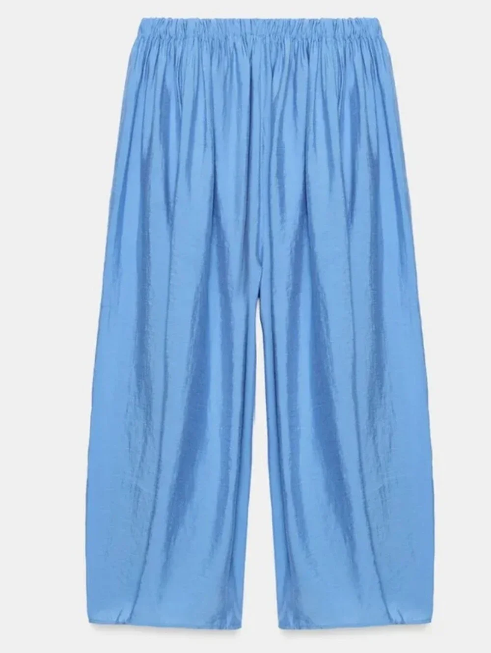 Zara NWT flowy volume pants blue